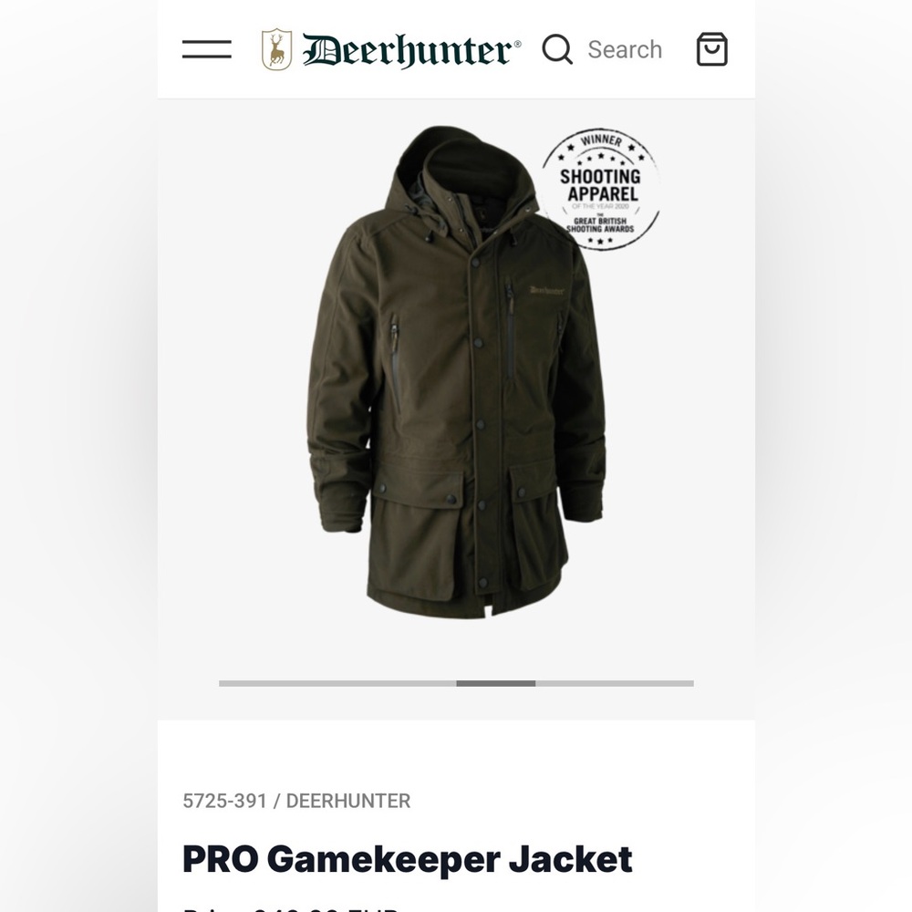 Deerhunter-Pro Gamekeeper Jacket-Large-Peat